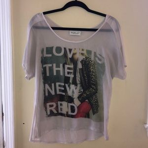 “Love Is The New Red” Short Graphic Shirt